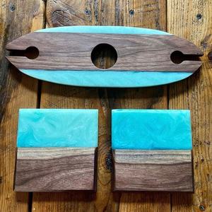 Latest Fancy Design Resin Wooden Joined Tea Cup <b>Mats</b> Pads Handicrafts Item Tableware Dinnerware Coaster Wholesale Price - Product Image 5