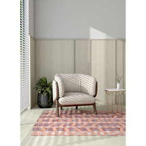 Alfombra de Lana y Viscosa Tejida a Mano Jaipur Wunderkammer Beige Marrón con Patrón Geométrico Abstracto para el Hogar, Pasillo, Modelo Rectangular-Top-115 - Product Image 6