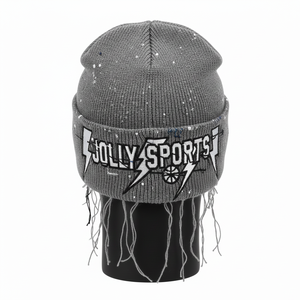 หมวกบีนนี่แฟชั่นสำหรับผู้ชายหมวกอะคริลิคอุ่นพรีเมียม280สไตล์สตรีทแวร์สีเทา GSM ดูเครียดกำหนดโลโก้เองได้ - Product Image 5