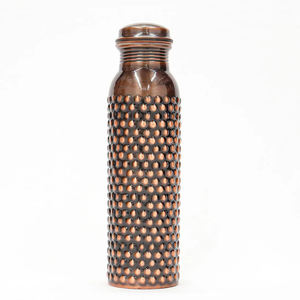 Botella de cobre con grabado Floral brillante antiguo Calidad Premium Vasos de calidad premium Cobre recubierto lacado recién llegado - Product Image 6