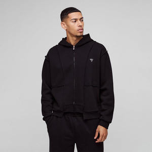 เสื้อฮู้ดสวมหัวผ้าฟลีซของผู้ชายเสื้อสเวตเชิ้ตมีฮู้ดทรงหลวมมีกระเป๋า - Product Image 1