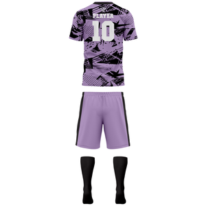Ensemble d'uniformes de football unisexes personnalisés, maillot et short de football, respirant, séchage rapide, polyester, impression par sublimation réfléchissante, équipe - Product Image 2