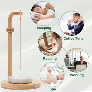 Porte-encens pour bâtons [Anti-Ash Flying] Brûleur d'encens en bois de conception polyvalente attrape-cendres avec bâton d'encens en laiton - Product Image 6