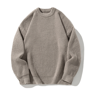 Pull en maille délavé à l'acide personnalisé OEM pour homme, surdimensionné, teinture par pulvérisation, logo sur le devant, automne - Product Image 6