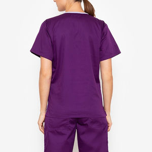 Color púrpura personalizado poliéster algodón manga corta mujeres quirúrgico Scrub conjuntos Hospital médicos trajes enfermera uniforme ropa - Product Image 6