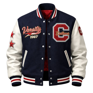 High Quality <b>Men's</b> Wool Varsity <b>Jacket</b> Custom Winter <b>Baseball</b> Hooded Quick Dry Breathable with Anti-Bacterial OEM Service - Product Image 1