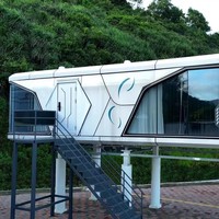 Cabine de réunion insonorisée moderne en aluminium préfabriquée pour bureau à domicile, espace de vie extérieur, parc urbain