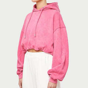 Mangas largas Ropa de moda Mujeres Crop Top Sudaderas con capucha Uso al aire libre Alta fabricación Crop Top Sudaderas con capucha - Product Image 5