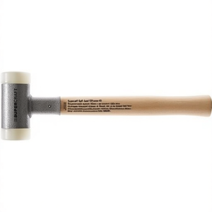 Supercraft Soft-Faced <b>Hammer</b> 330mm Length 30mm Head Diameter Hickory & Hard Nylon Recoil-Free White HALDER - Product Image 3