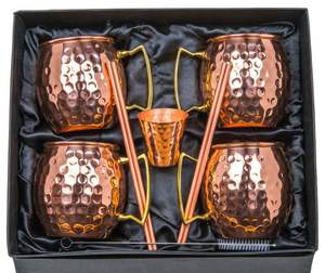 Mug à Moscow Mule au design vintage classique, lavable à la main, en cuivre et acier inoxydable, avec couvercle ODM écologique pour usage en café - Product Image 1