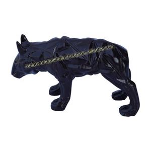 Estatua de animal de pie de Metal de aluminio decoración del hogar escultura de estatuilla de animal con patrón geométrico - Product Image 3