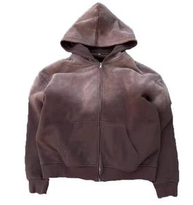 Unisex Heavy French Terry Hoddies Custom Dtg All Print Zipper Acid Wash Cropped Sweatshirts Mens - Product Image 1
