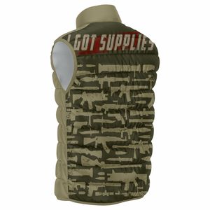Chaqueta acolchada sin mangas con cuello levantado para hombre de diseño personalizado, prendas de vestir de invierno con bolsillos y cremallera - Product Image 2