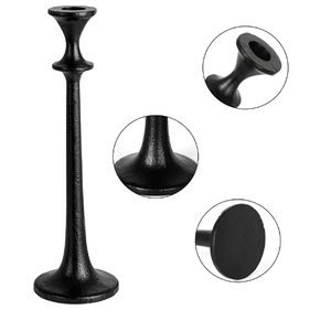 Candelabros de Metal cónicos disponibles decorativos con acabado negro, portavelas de diseñador creativo, hogar, sala de estar, Festival de Navidad - Product Image 3