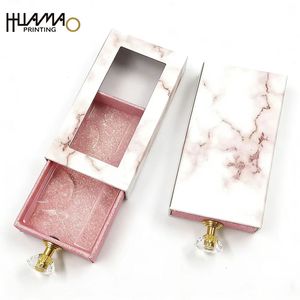 Caja de embalaje de lujo para pestañas estilo cajón con ventana transparente y asa de cristal, venta al por mayor, logotipo personalizado, embalaje para pestañas postizas - Product Image 6