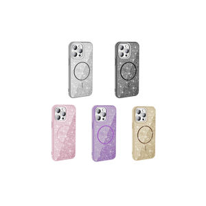 Coque en silicone scintillante de luxe violet foncé compatible MagSafe pour iPhone 14 Pro Max, étui de protection marbré scintillant pour iPhone 7 Plus - Product Image 2