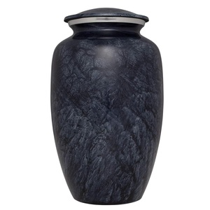 โกศเผาอลูมิเนียมสีดำแบบยุโรปอุปกรณ์งานศพโลหะทนทานสำหรับผู้ใหญ่ขี้เถ้าและอนุสรณ์ - Product Image 2