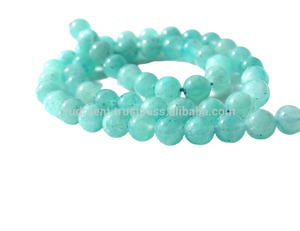 Pierres précieuses d'amazonite naturelles de qualité supérieure 8MM, brins de perles en forme ronde pour la fabrication de bijoux de bricolage à bas prix - Product Image 3
