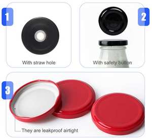 Sıcak satış 38mm 43mm 53ml 58mm 63mm 70mm 82mm cam kavanoz Metal büküm kapalı kapaklar şişe kapağı teneke Lug Canning kavanoz için kapaklar - Product Image 3