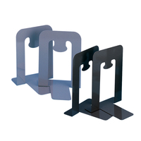 Serre-livres de bureau en métal robuste Eagle 9353S avec logo personnalisé, construction en acier et aluminium plié, noir, pour usage professionnel
