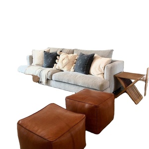 Pouf marocain pouf chaise en cuir mobilier d'extérieur salon style turc pouf fait main - Product Image 1