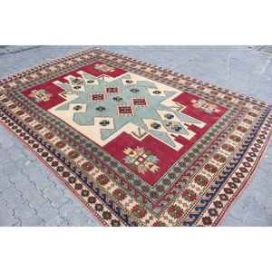 Alfombra Turca Vintage de 7.3x10.5 pies, Alfombra Extra Grande, Alfombra Oriental Roja - Product Image 2