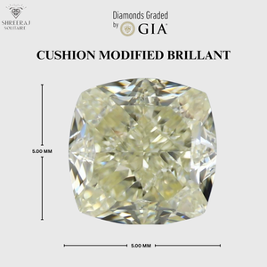 Diamant naturel certifié de haute qualité, taille coussin, fantaisie, 1,00 carat, clarté VS, jaune, fabrication de bijoux, SHEERAJ - Product Image 3