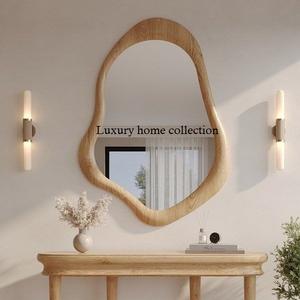 Decorative handmade wooden <b>mirror</b> <b>frame</b> featuring ornate detailing and rustic finished perfect for farmhouse interiors - Product Image 1