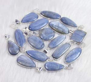 <b>Blue</b> Kyanite Gemstone Pendant Bezel Silver Pendant <b>Jewellery</b> Wholesale Necklace Girls Pendant Sterling Necklace - Product Image 3