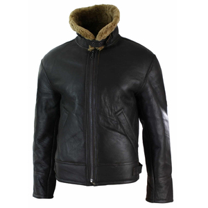 Veste en cuir de haute qualité à la mode pour hommes, veste en cuir pour hommes à col rabattu et bouffant avec logo personnalisé, vente en gros OEM - Product Image 4