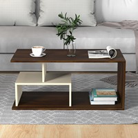 Table basse/console minimaliste en bois d'ingénierie Smohn pour salon (érable brun et beige)