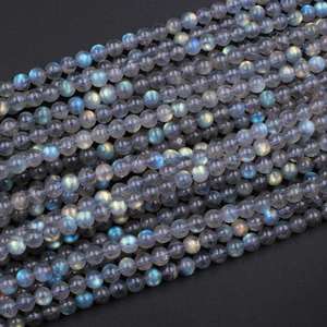 Cuentas AA de labradorita negra Natural de 4mm, la mejor calidad, hebra de 15,5 ", piedra de alta calidad certificada por terceros - Product Image 3