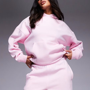 Personalizado Drop Shoulder Heavyweight 100% algodón Nueva llegada de gran tamaño Sudaderas con capucha de las mujeres de manga larga ropa casual Sudadera con capucha - Product Image 4