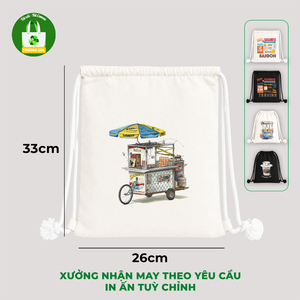 Truong Gia Canvas <b>Drawstring</b> <b>Backpack</b> 26x33cm Printed Cartoon Design Unisex Bag - Product Image 5