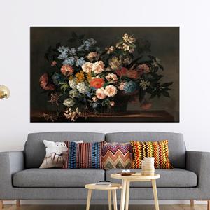 Modern Floral Printed Canvas Artwork: Elegant, Vibrant, Flat Design,<b>WRAPPED</b> CANVAS - Product Image 1