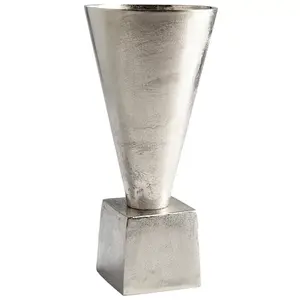Argent Fini Durable Qualité Métal Sol Vase Métal Nouveau Pot De Fleur Style Côtier En Métal Fleur Vase Pot Avec Base Stand - Product Image 1