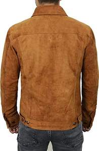 2026 <b>Mens</b> Premium <b>Brown</b> Suede <b>Leather</b> <b>Jacket</b> Wholesale Cheap Price Bulk Production - Product Image 2