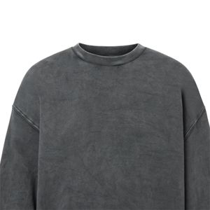 Hautement recommandé hommes surdimensionné sweat à col rond 100% coton éponge Streetwear tissu Style décontracté personnalisable - Product Image 5