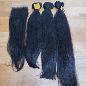 Top Vente 100% Vietnamien Brut Non Transformé Vierge Remy Cheveux Excellente Qualité Naturel Vague Droite Fermeture Douce Super Double - Product Image 1