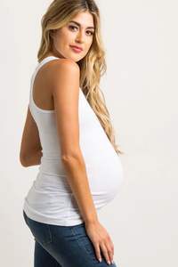 เสื้อกล้ามให้นมบุตรสำหรับผู้หญิง,เสื้อแขนกุดสองชั้นสีล้วน - Product Image 3