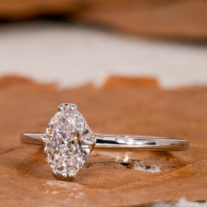 Anillo de Diamante Cultivado en Laboratorio de 0.75ct, Forma Ovalada, Oro Sólido, Anillo de Lujo para Mujer, para Boda, Compromiso o Fiesta - Product Image 2