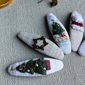 Embroidery <b>Hair</b> <b>Clips</b> for Girls Women, Vintage <b>Hair</b> <b>Clips</b>, <b>Hair</b> Accessories Elegant <b>Floral</b> Embroidery Gift OEM Made in Vietnam - Product Image 2