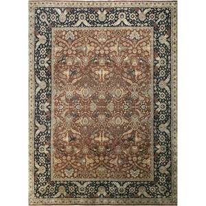 พรมขนสัตว์ถักมือ Gulnar สีเบจและสีน้ำตาล ลายดอกไม้ สำหรับตกแต่งบ้าน ห้องนั่งเล่น และทางเดิน พรมรูปทรงสี่เหลี่ยมผืนผ้า-SKWL-181 - Product Image 1