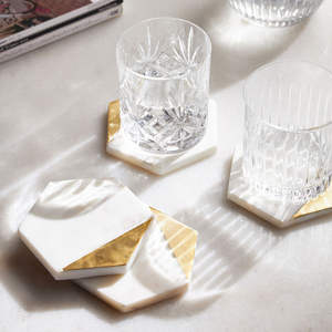 Modern Luxury <b>Marble</b> <b>Coasters</b> Round Shape White <b>Marble</b> Color Stone Mats Pads Eco-Friendly Good Quality Personalized Faizacraft - Product Image 4
