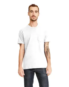 Cấp độ tiếp theo trang phục 3605 Cotton Túi Crew T-Shirt 100% Combed Ring-Spun Cotton cổ điển thoáng khí thoải mái túi Tee