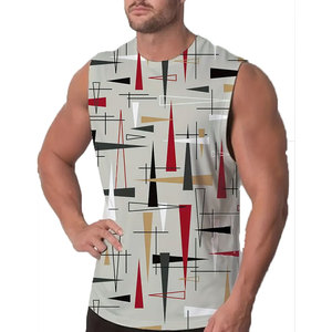 เสื้อกล้ามออกกำลังกายผู้ชาย ผ้าถัก สำหรับกิจกรรมกลางแจ้ง สวมใส่สบาย แห้งเร็ว ระบายอากาศได้ดี ผลิตจากโพลีเอสเตอร์/คอตตอน รับออกแบบตามสั่ง คุณภาพสูง บริการ OEM - Product Image 2