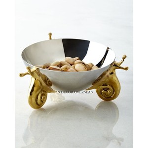 Fruteros Decorativos de Acero Inoxidable de Primera Calidad, Plateados, Brillantes y Pulidos, para Servir Frutos Secos y Otros Alimentos, Centro de Mesa, Decoración, Procedentes de la India - Product Image 3