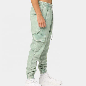 Pantalon de survêtement en toile délavée à l'acide 4XL pour hommes personnalisé pantalon de survêtement ample en éponge française de style décontracté pour hommes - Product Image 4
