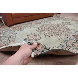 Turkish Vintage Large Rug 5.7x8.9 ft, <b>Brown</b> Moroccan Rug <b>Wool</b> - Product Image 4