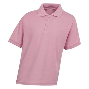 Polo rose pastel uni à manches courtes, design minimaliste et épuré, rose pâle décontracté, tissu respirant pour tous les jours - Product Image 3